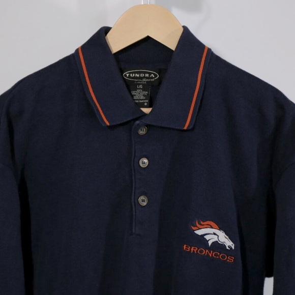 Vintage John Elway Denver Broncos Long Sleeve Polo Shirt by Tundra Sport L - Picture 8 of 9